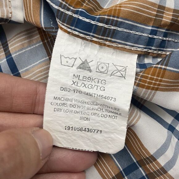 Wrangler Outdoors Multicolor Plaid Button Up Shirt L/S Size XL Polyester Nylon - Picture 10 of 11